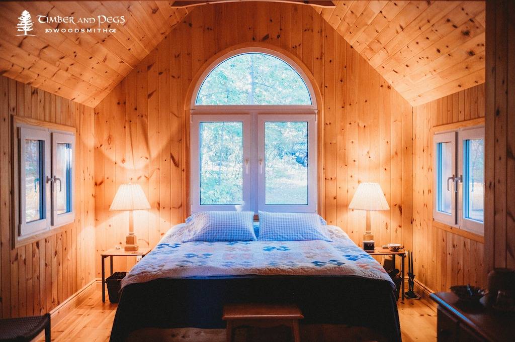 Lake Cabin tongue and groove bedroom