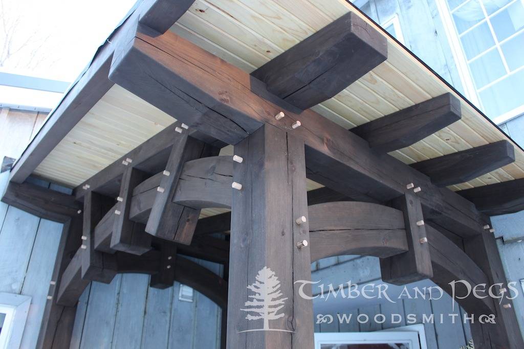 Arched timber framed entrance