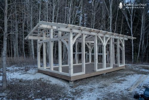 Timber Frame Woodshed 1